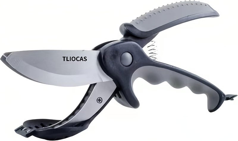 TLIOCAS Kitchen Salad Scissors with Salad Forks for Chop n Mix Salad,Salad Cutting Tool Cut and Toss Dual Blade Salad Chopper Scissors,Multifunction Vegetable Salad Making Kit with Cutter n Mixing Fork - Image 2